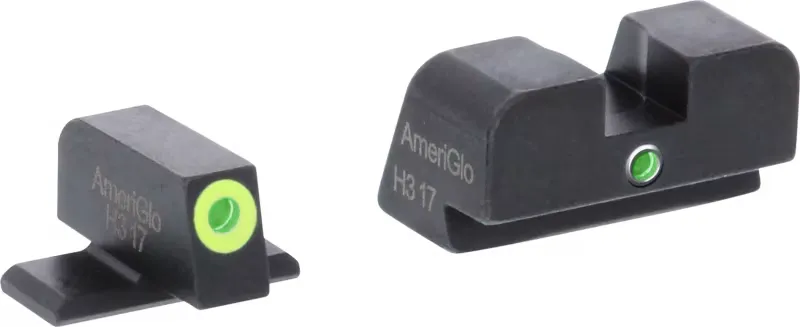 AmeriGlo i-Dot Sight Set Front/Rear, Green/LumiGreen/Green - SG-301 - Iron Sights for AR-15 - view 2