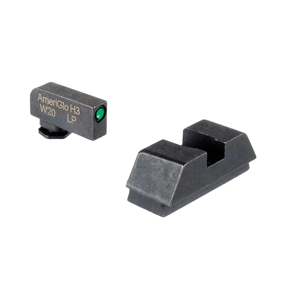 Ameriglo Night Sight Set Front/Rear, Green/Black/Flat Black - Iron Sights for AR-15 - view 1
