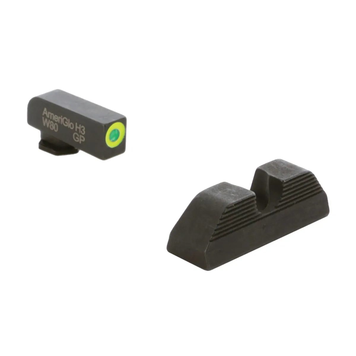 AmeriGlo Sight Set Front/Rear, Green/Black - GL-815 - Iron Sights for AR-15 - view 3