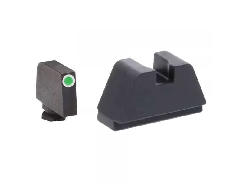 AmeriGlo Sight Set Front/Rear, Green/Black/Flat Black - GL-810 - Iron Sights for AR-15 - view 1