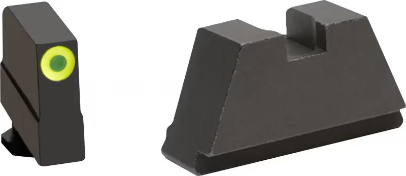 AmeriGlo Sight Set Front/Rear, Green/LumiGreen/Flat Black - GL-691 - Iron Sights for AR-15, vista 1