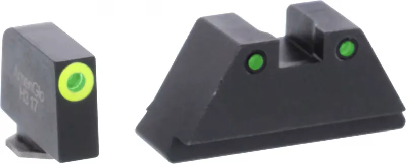 AmeriGlo Sight Set Front/Rear, Green/LumiGreen/Green - GL-252 - Iron Sights for AR-15 - view 1