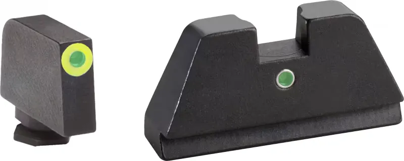 AmeriGlo Sight Set Front/Rear, Green/LumiGreen/Green - GL-391 - Iron Sights for AR-15, vista 1