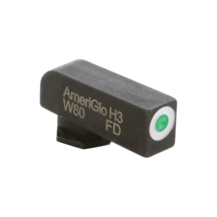AmeriGlo Sight Set Front/Rear, Green/White/Green - GL-152 - Iron Sights for AR-15 - view 1