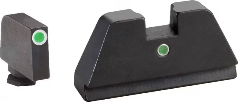 AmeriGlo Sight Set Front/Rear, Green/White/Green - GL-191 - Iron Sights for AR-15 - view 1