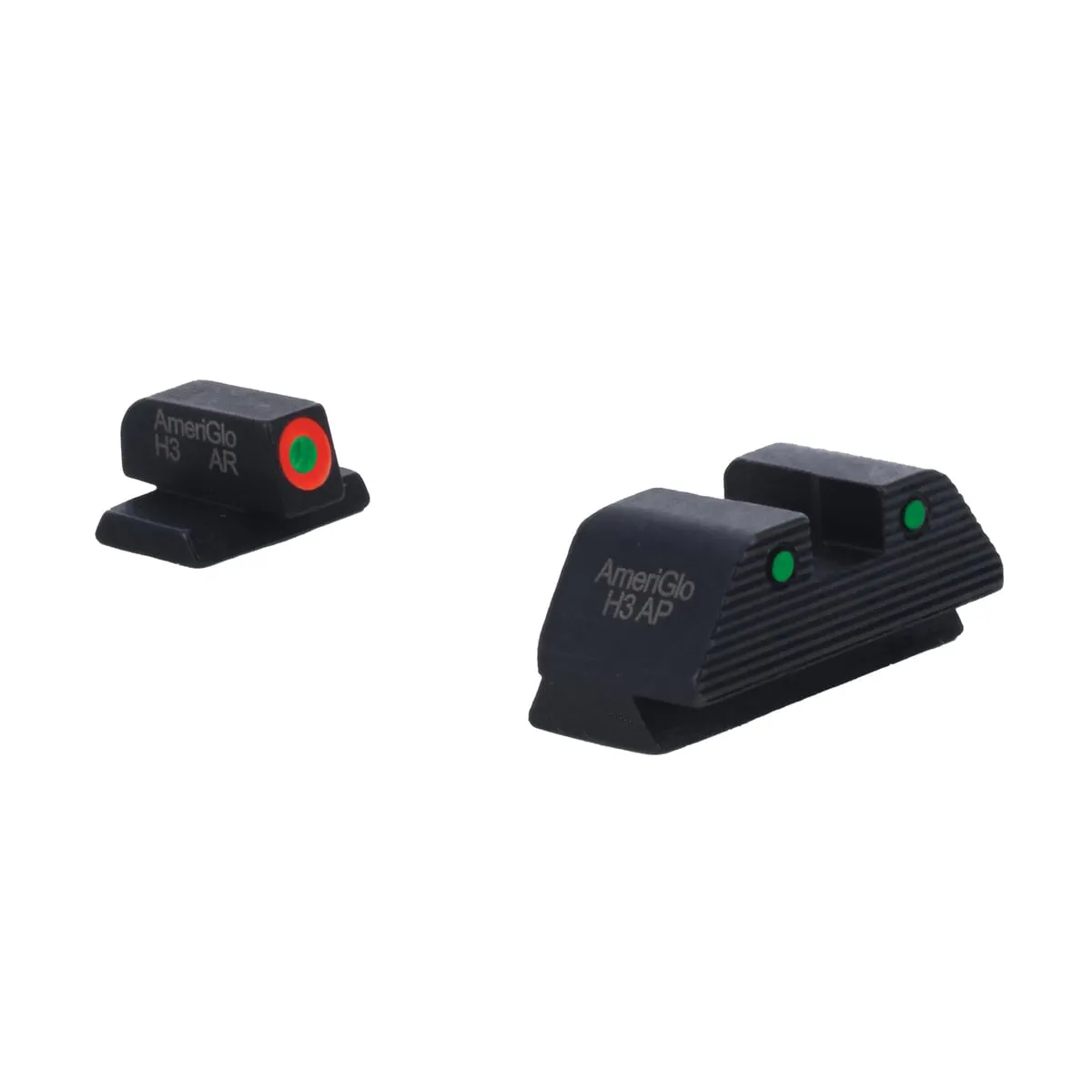 Ameriglo Trooper Night Sight Set - Front/Rear Green Sights for Superior Nighttime Accuracy and Visibility - SW-817 - Iron Sights for AR-15, vista 1