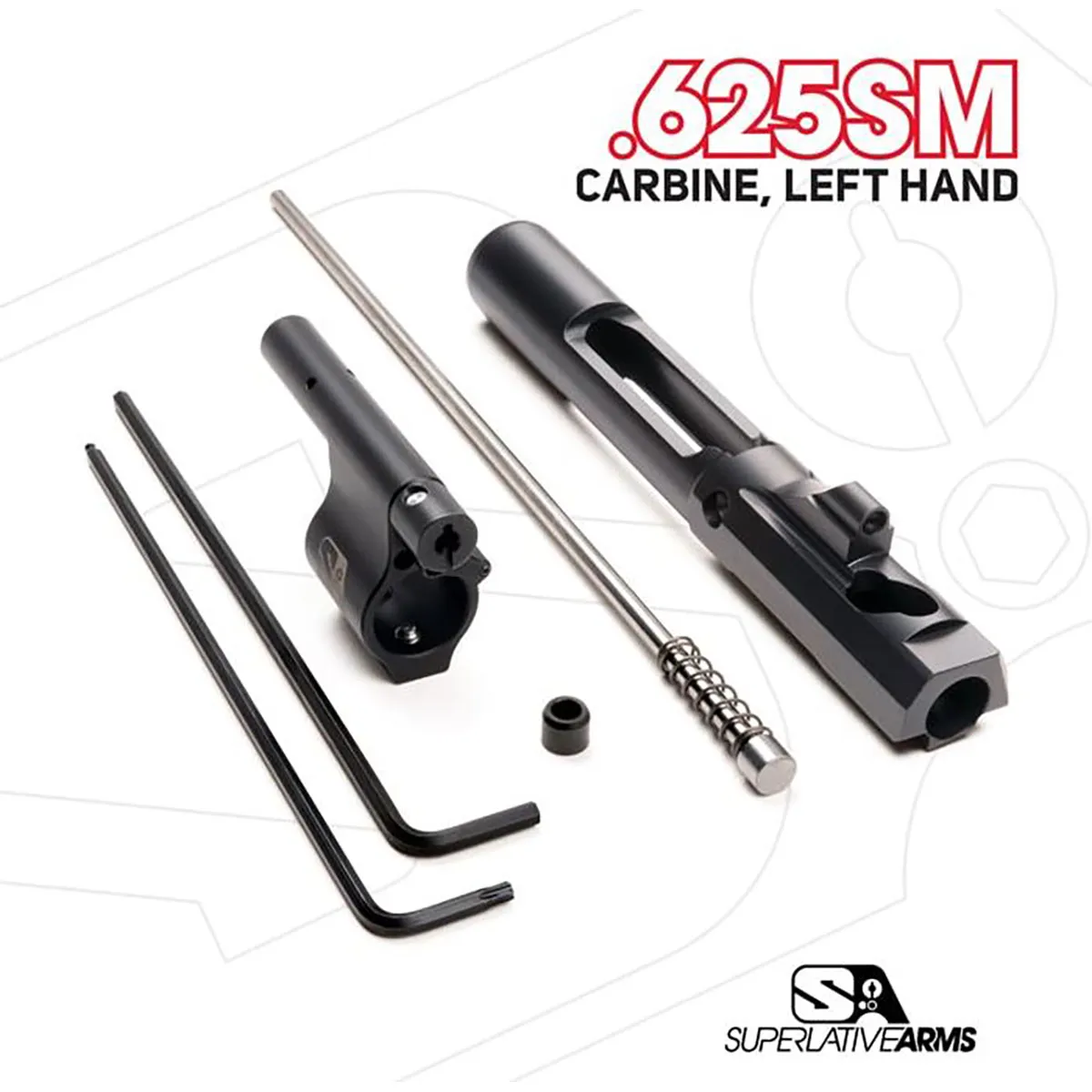 Superlative Arms AR-15 Adj Piston System W/Solid .625" Gas Block Midlength LH - Gas Block for AR-15, vista 1