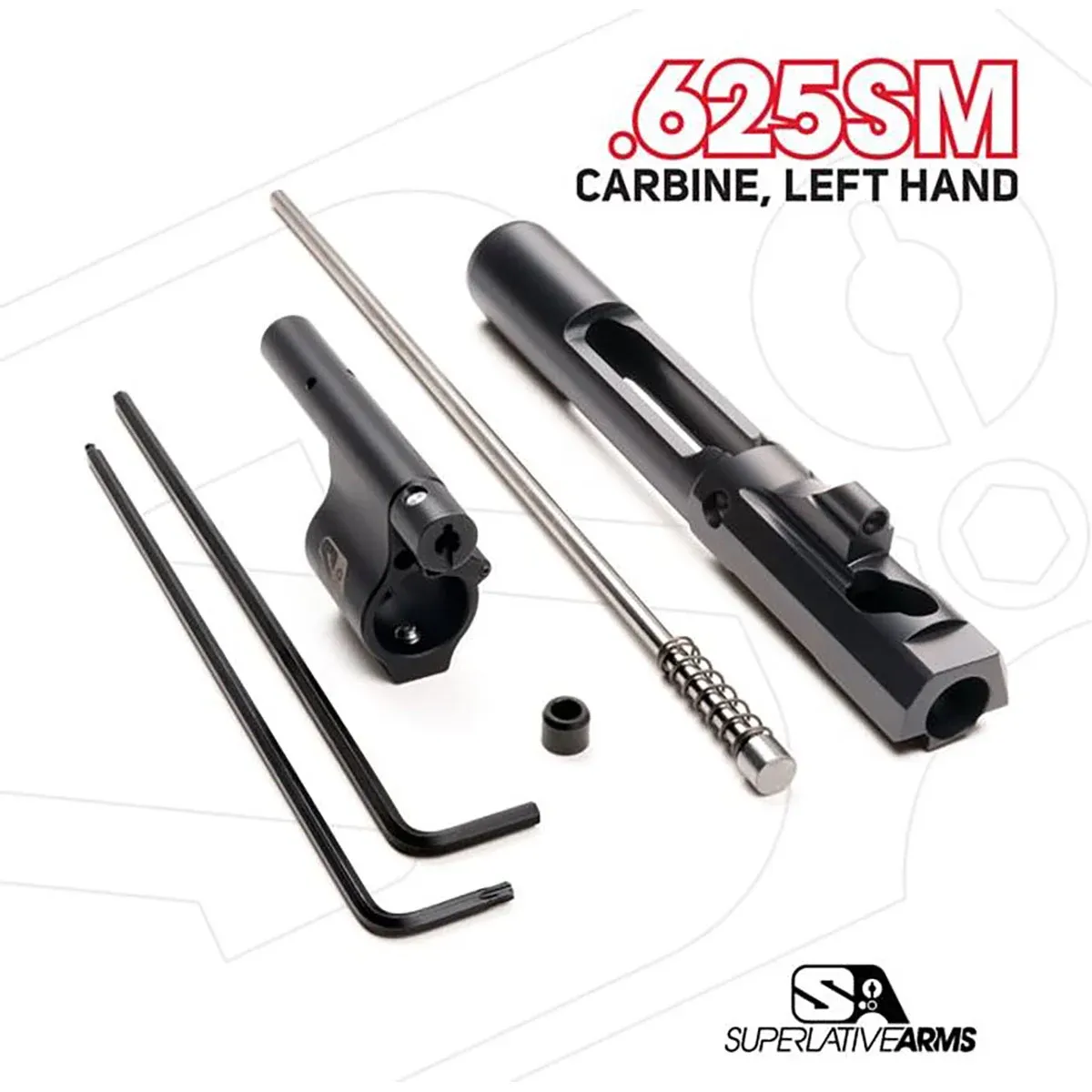 Superlative Arms AR-15 Adj Piston System W/Solid .625" Gas Block Rifle LH - Gas Block for AR-15, vista 1