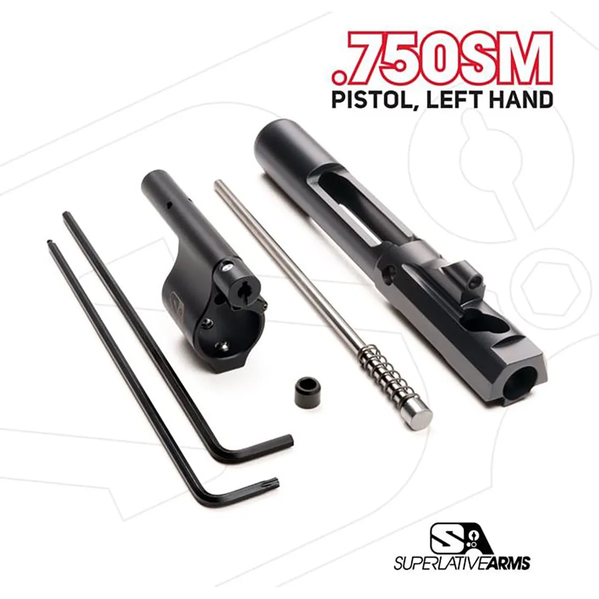 Superlative Arms AR-15 Adj Piston System W/Solid .750" Gas Block Midlength LH - Gas Block for AR-15, vista 1