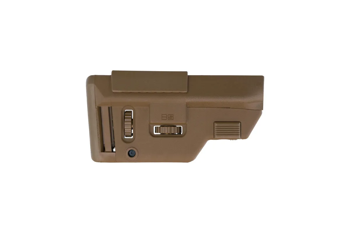 B5 Systems Collapsible Precision Stock, Coyote, Short Length Cheek Riser - Stock & Brace for AR-15 - view 2