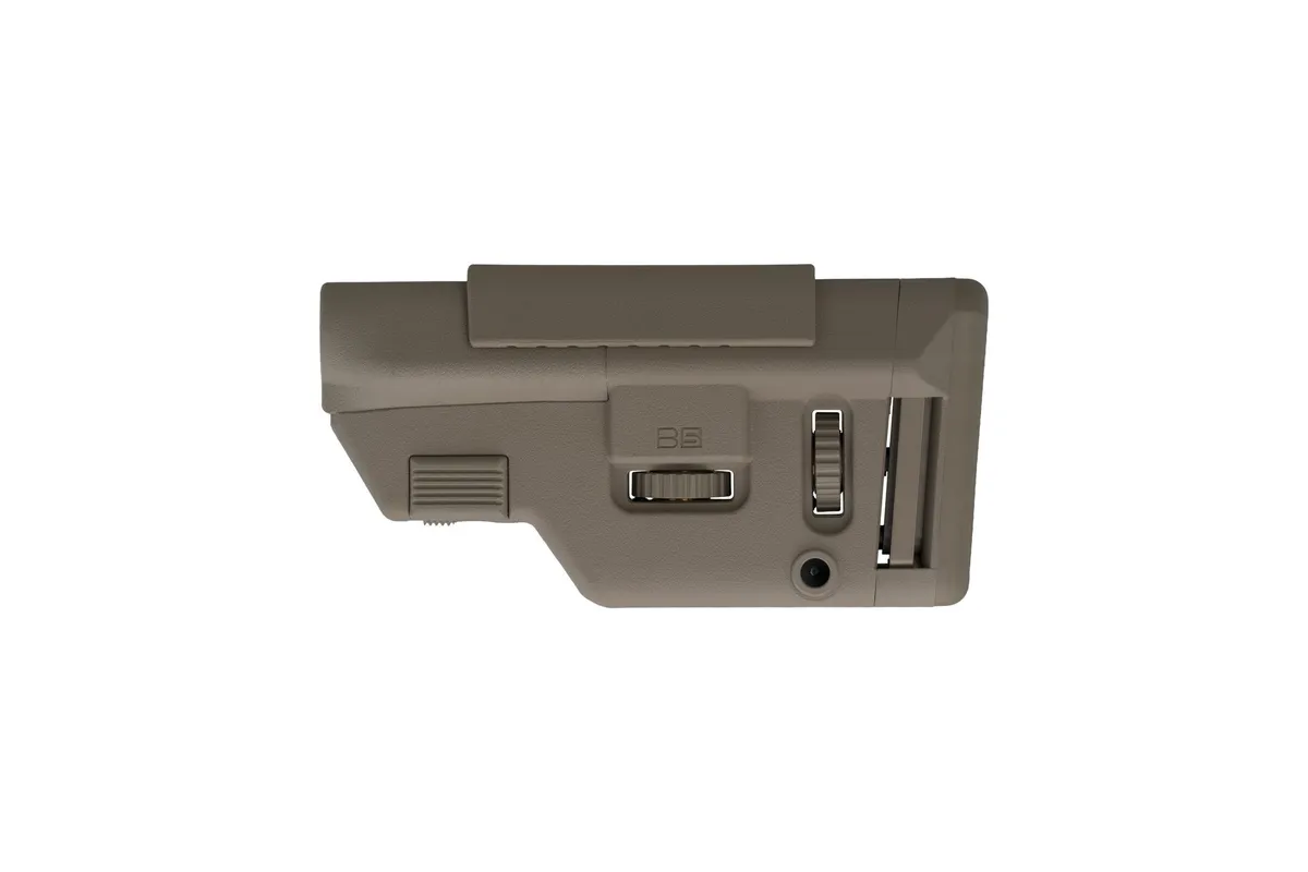 B5 Systems Collapsible Precision Stock, Flat Dark Earth, Long Length Cheek Riser - Stock & Brace for AR-15, vista 1