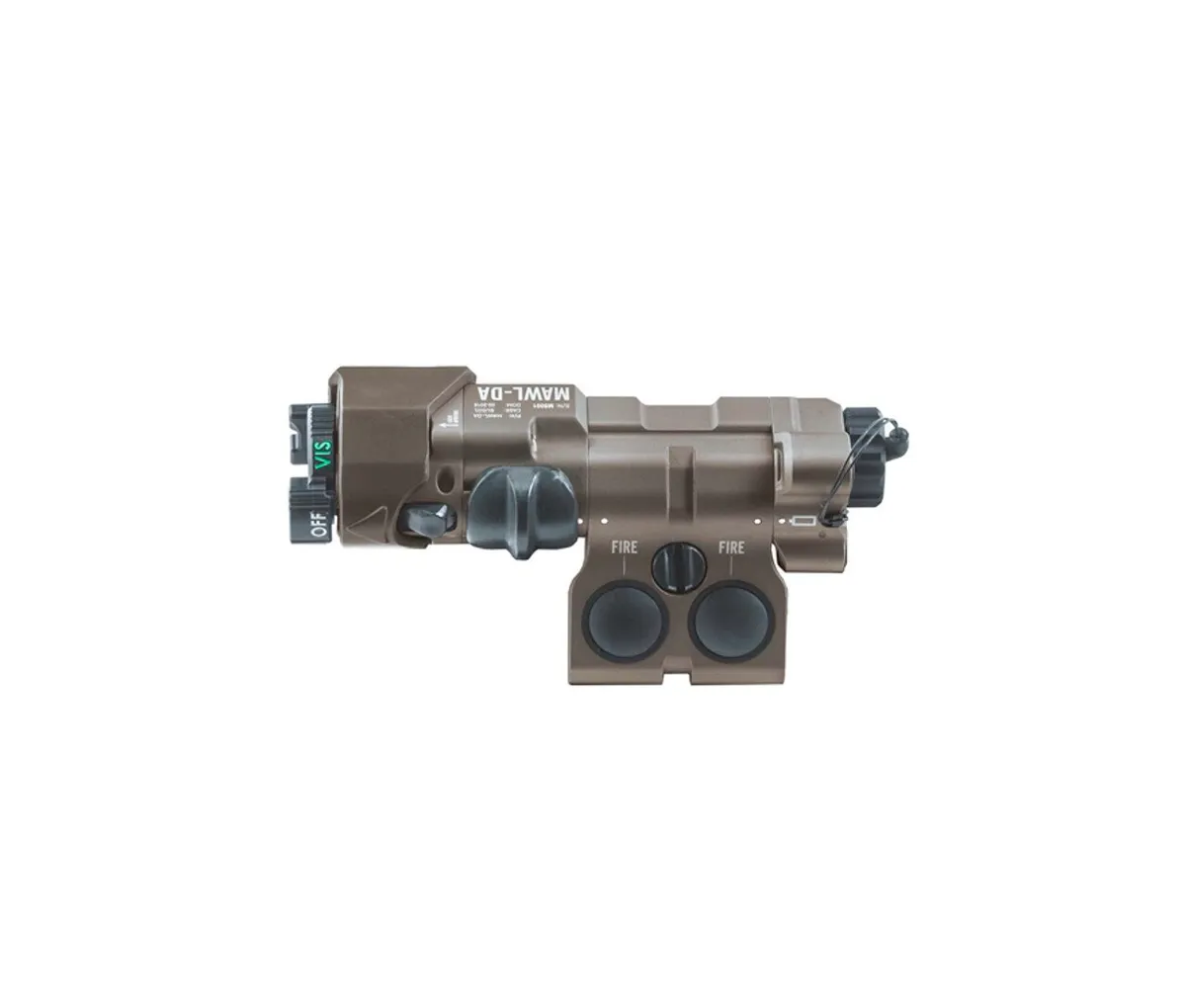 B.E. Meyers MAWL DA IR Illuminator and Pointing Laser w/ Green Visible Laser - Flat Dark Earth - LAW ENFORCEMENT ONLY - Laser, vista 1