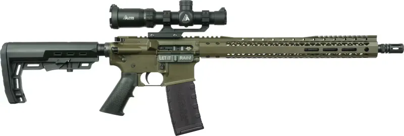 Black Rain Ordnance Spec15 BROROTROPT01 Rifle 223 Rem/5.56 NATO 16" 30+1 Semi-Auto w/Alpen 1-4x24 Scope, Magpul Stock - Complete Rifle, vista 1