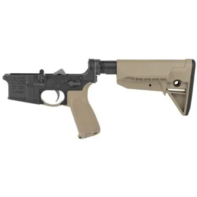 Bravo Company Semi-automatic Complete Lower AR 223 Rem/556NATO BCMGUNFIGHTER Stock Mod 0 SOPMOD Wide Body Enhanced Trigger Guard - FDE - Lower Receiver for AR-15 - view 1