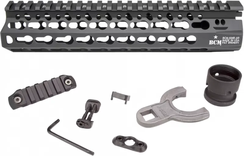 Bravo Company Bravo KMRA9556BK BCM AR-15 Alpha KeyMod Handguard Aluminum Black Hard Coat Anodized 9" - Handguard for AR-15, vista 2