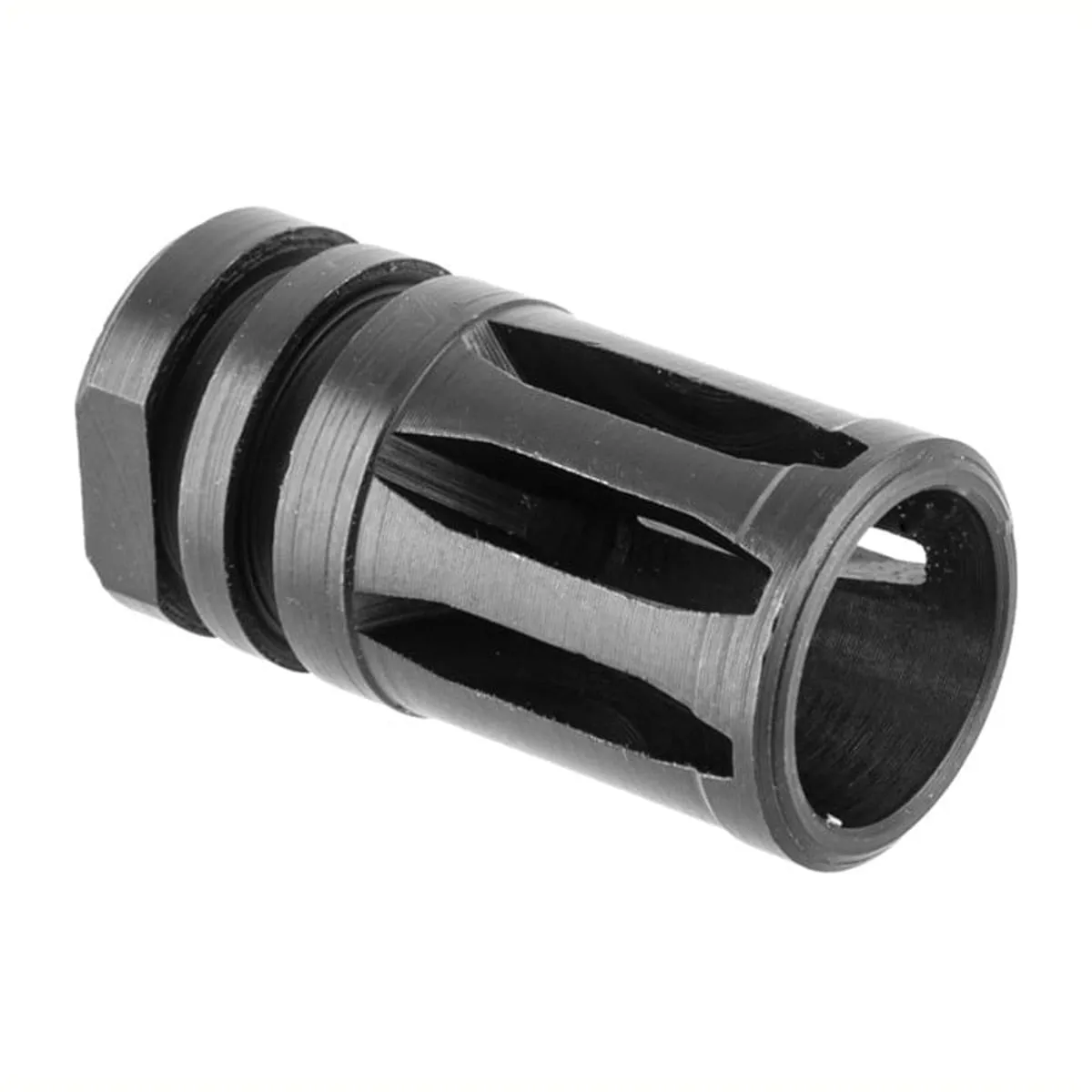 Brownells A2 Flash Hider 1/2-28, Black - Muzzle Device for AR-15, vista 1