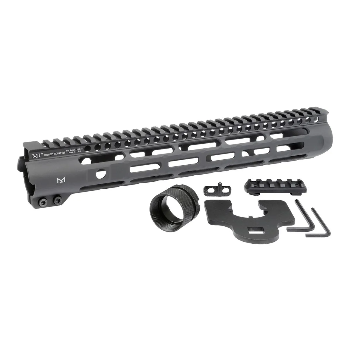 Midwest Industries Brownells Ar-15 12.625" M-Lok Handguard Lightweight Black - Handguard for AR-15 - view 1