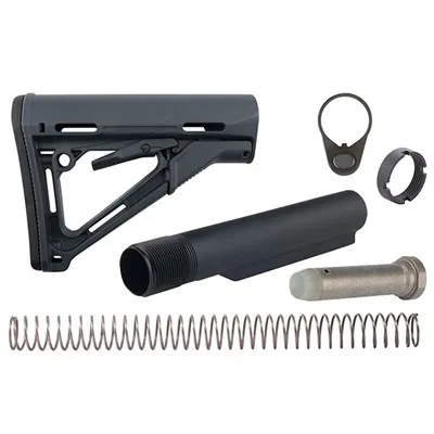 Brownells Ar-15 Ctr Stock Assy Collapsible Mil-Spec - Ar-15 Ctr Mil-Spec Collapsible Stock Assembly Gray - Stock & Brace for AR-15 - view 1