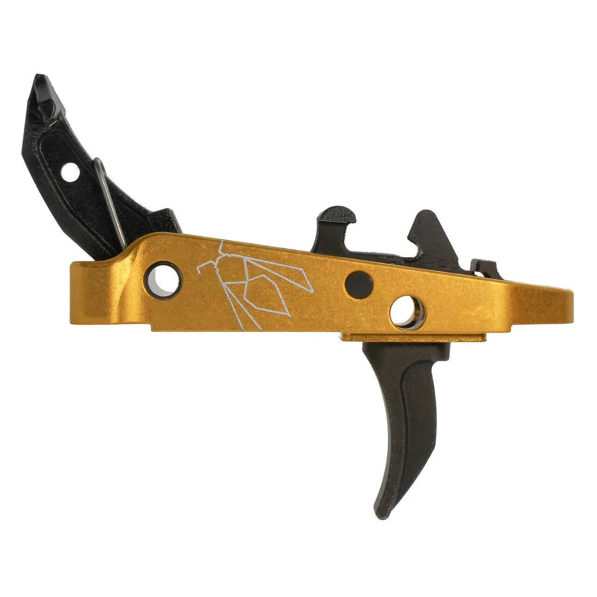 CMC Triggers 47507 Drop-In Yella Jacket Combat Trigger Group 2.0 Single-Stage Curve with 3.50 lbs Draw Weight, Black w/ Yellow Housing - Trigger for AR-15 - view 1