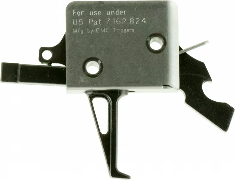 CMC Triggers Single-Stage Drop-in Large Pin Flat Trigger for Mil-Spec AR-15, AR-10 Style Rifles, Black/Silver - 91507 - Trigger for AR-15 - view 1