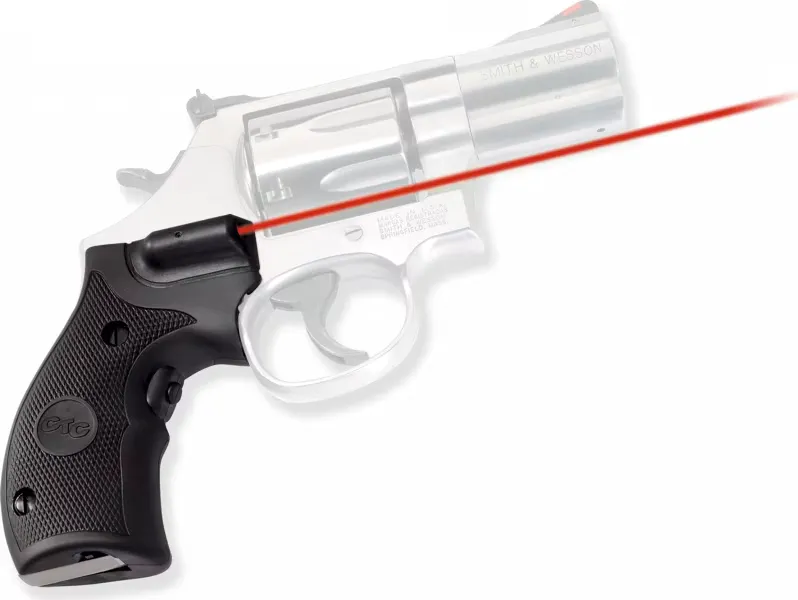 Crimson Trace Front Activation Replacement Laser Grip for S&W K and L Frames Round Butt Handgun, Black - LG-306 - Laser, vista 1