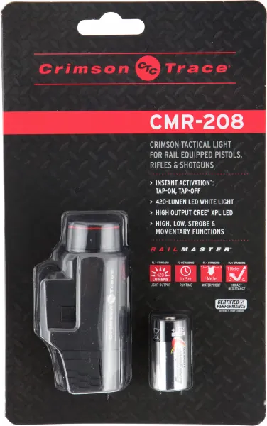 Crimson Trace Rail Master 420/110 lm High Output Cree XPL LED Universal Tactical Light, Black - CMR208S - Light, vista 1