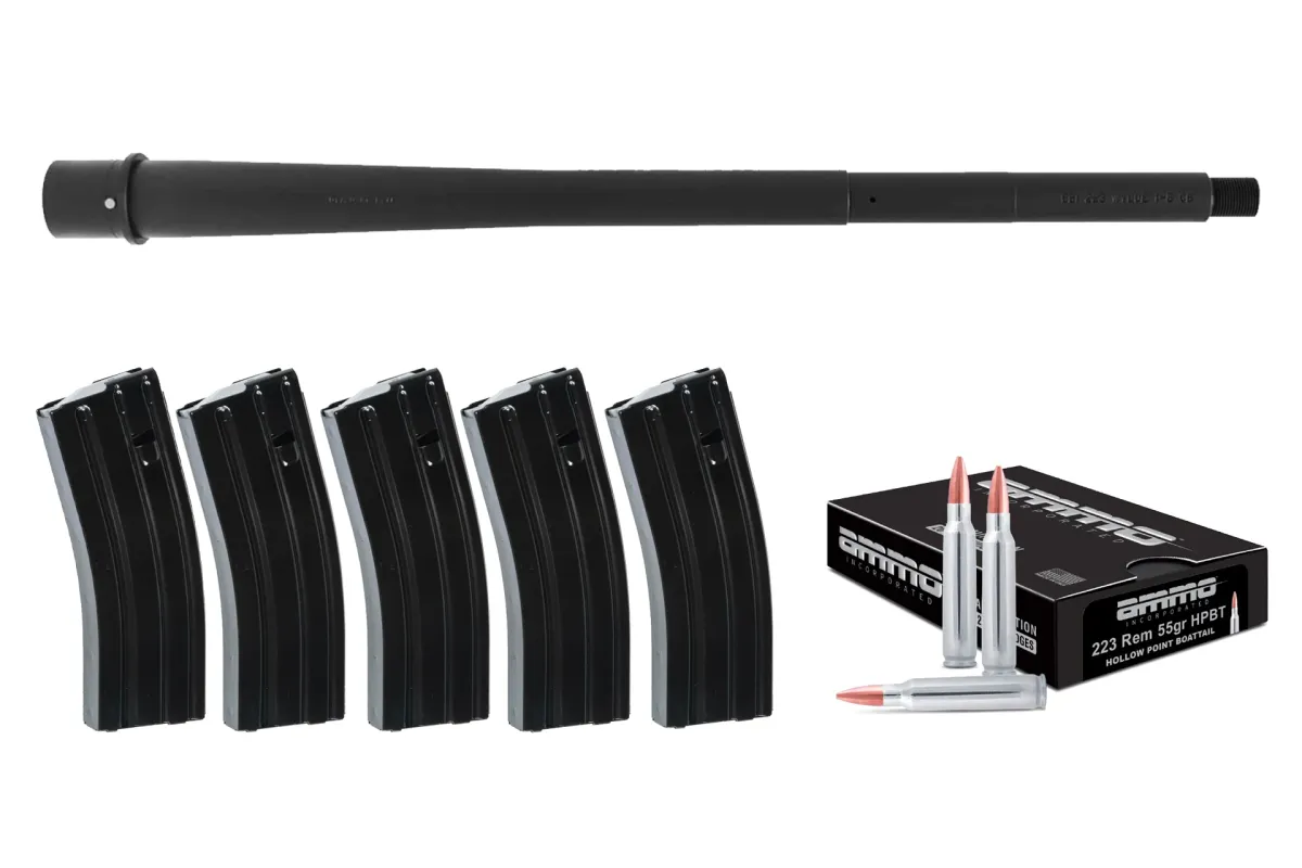 Criterion Barrels 14.5" .223 Wylde Core Phosphate/Chrome-Lined Midlength Barrel + 5 Mags & 200 rounds of .223 - Barrel for AR-15 - view 1