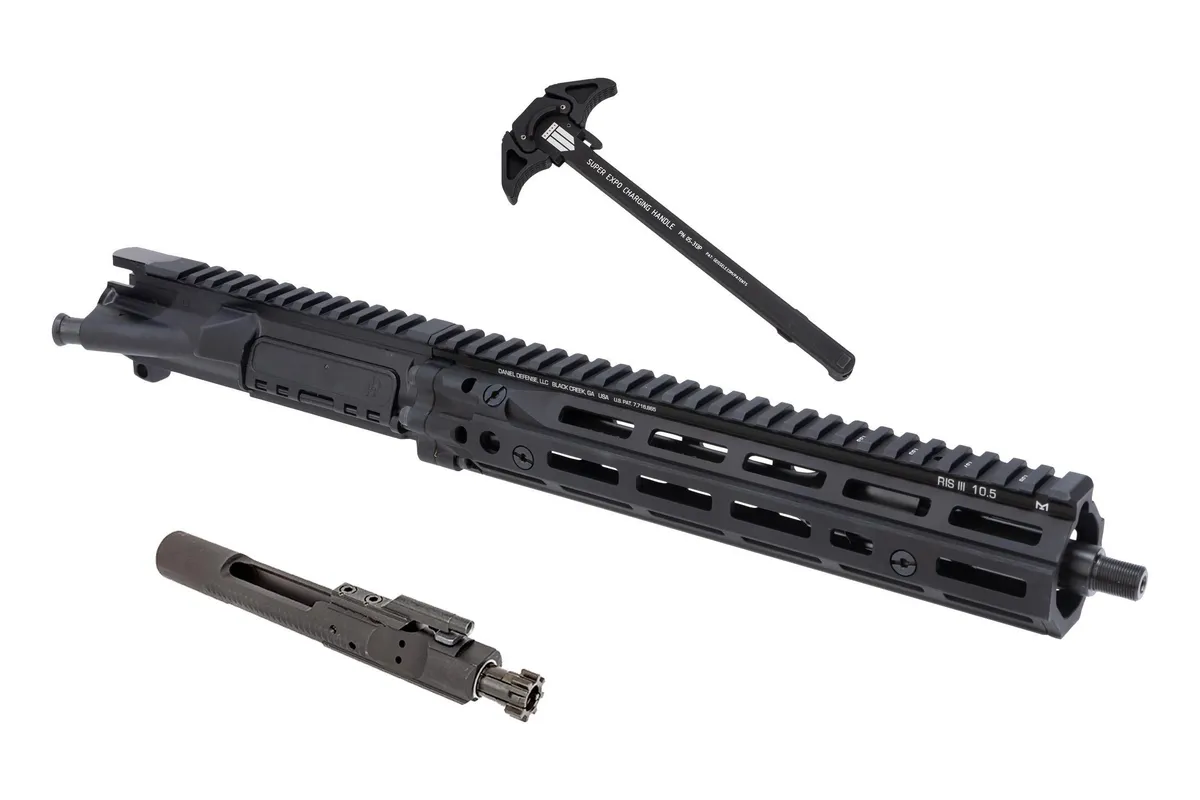 Daniel Defense DD4 Black RIII Barreled Upper Receiver - 11.5" with Expo Arms x Geissele Charging Handle and Expo Arms Bolt Carrier Group Bundle - Upper Receiver for AR-15, vista 1