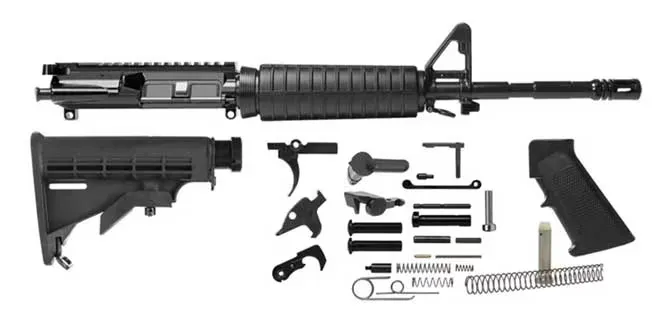 Del-Ton Inc 16" M4 Carbine Rifle Kit 5.56x45mm 1:9, Black - RKT100 - Upper Receiver for AR-15, vista 1