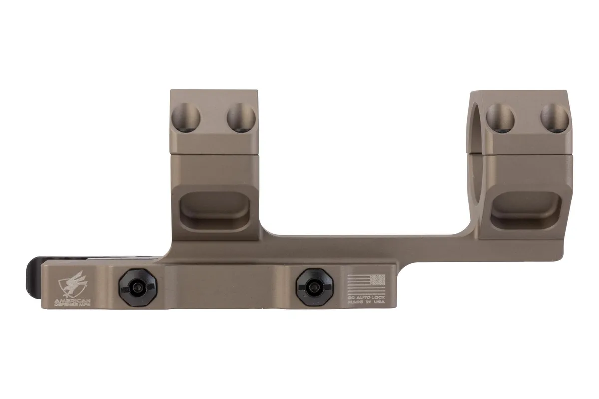 American Defense Delta Cantilever Scope Mount - 30mm 0 Moa 2 Cantilever Mount, Flat Dark Earth - Optic Mount, vista 2