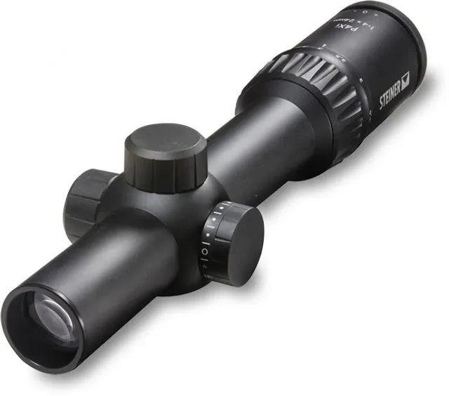 Steiner Demo Steiner P4Xi Rifle Scope 1-4x24mm 30mm Tube Second Focal Plane P3TR Reticle Matte Black - Rifle Scope, vista 1