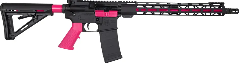 Diamondback DB175AK591 DB15 16" 30+1, Black with Prison Pink Accents, Carbon Lower, 15" M-Lok Handgaurd, Magpul Carbine Stock, A2 Grip - Complete Rifle - view 1