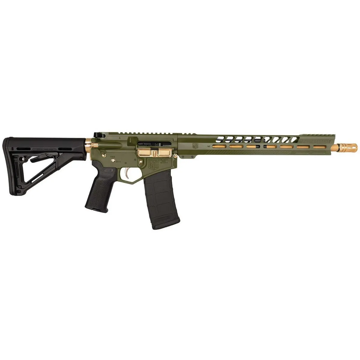 Diamondback Firearms DB15 5.56x45mm 16" AR Rifle, Green/Gold - DB175AK801 - Complete Rifle - view 1