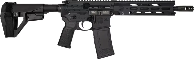 Diamondback Firearms DB15 Obsidian Pistol DB1984B001 Pistol 300 AAC Blackout 10.5" 30+1 Semi-Auto SBA5 Brace M-LOK - Complete Rifle, vista 1