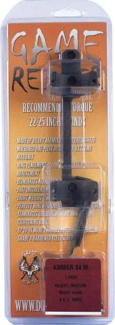 DNZ Products Game Reaper Scope Mount - Kimber 84M Medium Ring 1 in Tube Black Matte - Optic Mount - view 1