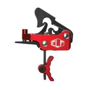 Elftmann Tactical Apex Adjustable Trigger - Curved Drop-In with Red Shoe for Enhanced Precision and Style - APEX-R-C - Trigger for AR-15, vista 1