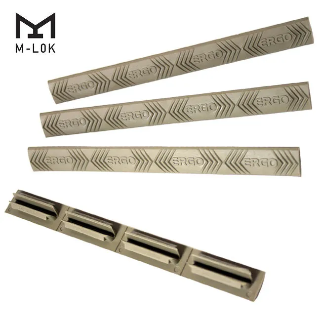 Ergo 4-Slot M-LOK WedgeLok Ergo Logo Rail Cover 4PK Dark Earth 4332-4PK-Ergo-DE - Handguard for AR-15 - view 1