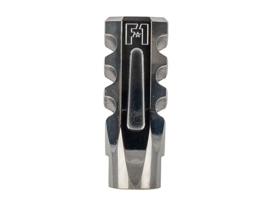 F-1 Firearms 5.56 Flat Faced Compensating Brake - Chromium Nitride - Muzzle Device for AR-15, vista 1