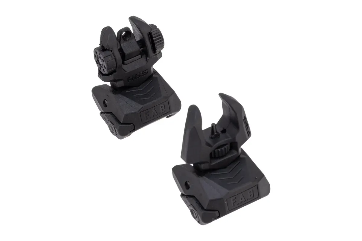 FAB Defense FXFRBS Front/Rear Flip Up Sights Folding Black for AR-15, M4, M16 - Iron Sights for AR-15 - view 1