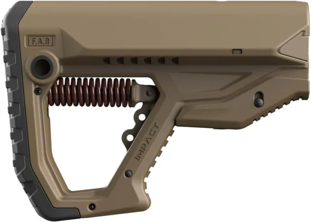FAB Defense GL-Core Black Recoil Reduction Buttstock - High-Impact Buttstock for Enhanced Shooting Comfort and Control - FXCIMPACTCPB - Stock & Brace for AR-15, vista 2