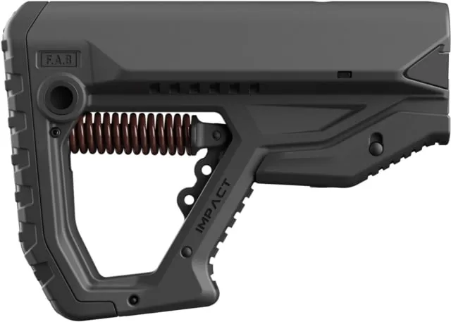 FAB Defense GL-Core Black Recoil Reduction Buttstock - High-Impact Buttstock for Enhanced Shooting Comfort and Control - FXCIMPACTCPB - Stock & Brace for AR-15, vista 1