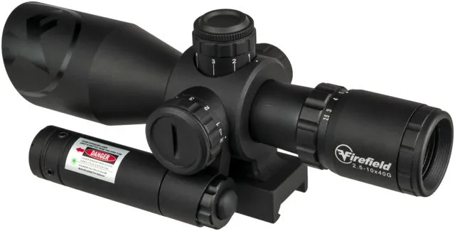 Firefield 1.5-5x32mm Illuminated Mil-Dot (SPF) Barrage Rifle Scope w/ Green Laser - FF13063 - Rifle Scope, vista 2