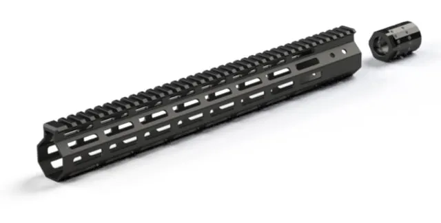 FM Products Gen 2 Ultra Light Free Float AR15 M-Lok Handguard w/ Barrel Nut Black 15 in - Handguard for AR-15, vista 1