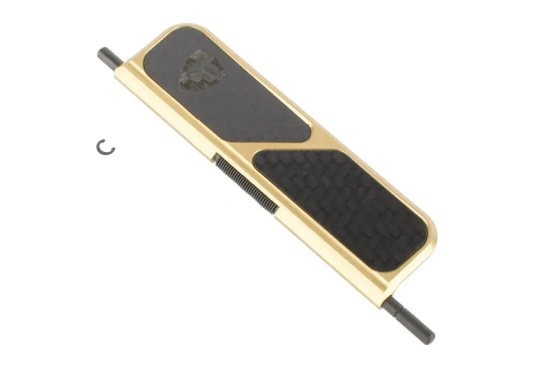 Fortis Manufacturing Fortis Billet Dust Cover - Carbon Fiber - Gold - Dust Cover for AR-15 - view 1