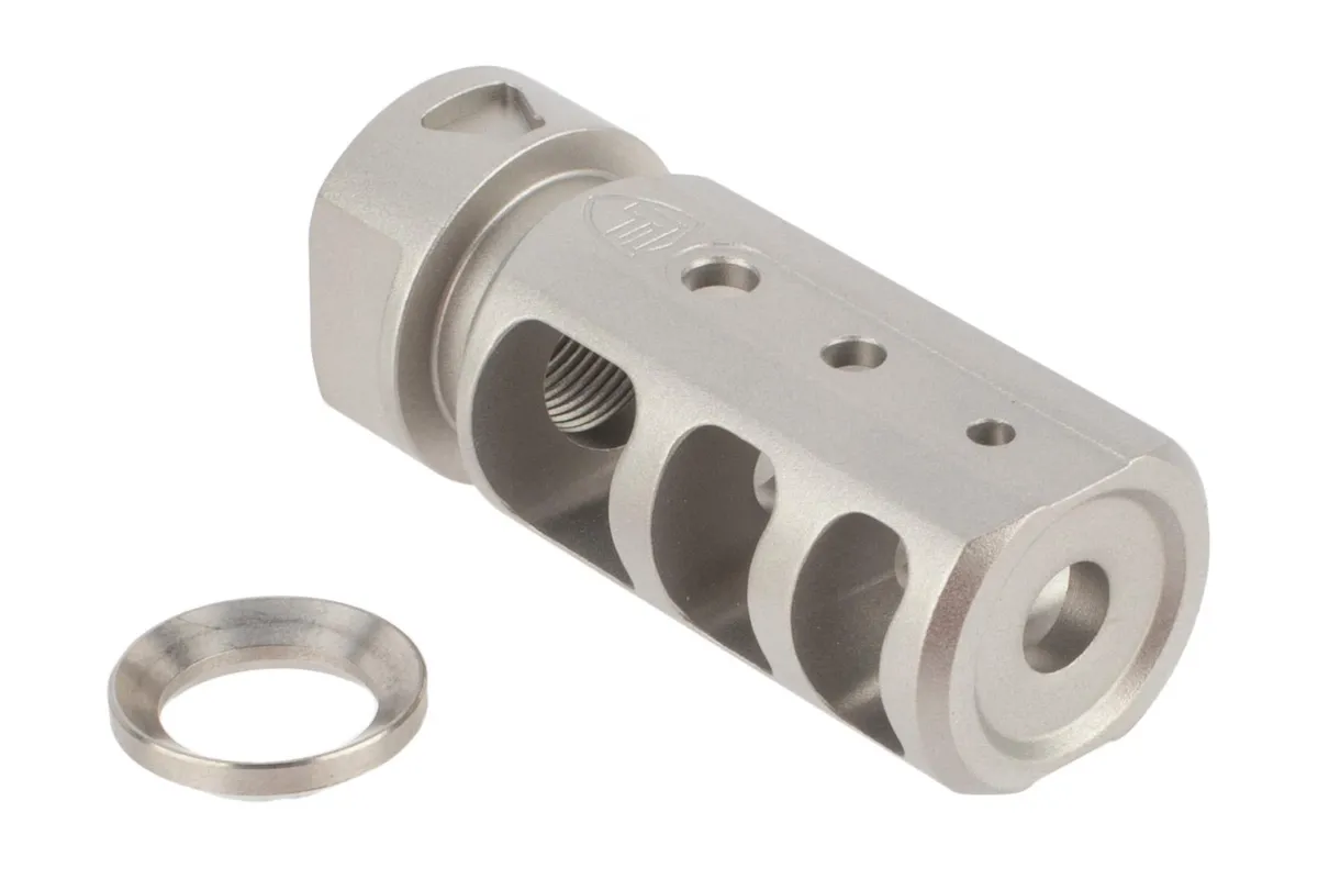 Fortis Manufacturing Fortis Red Mod 2 5.56 Muzzle Brake 1/2x28 - Stainless - Muzzle Device for AR-15, vista 1