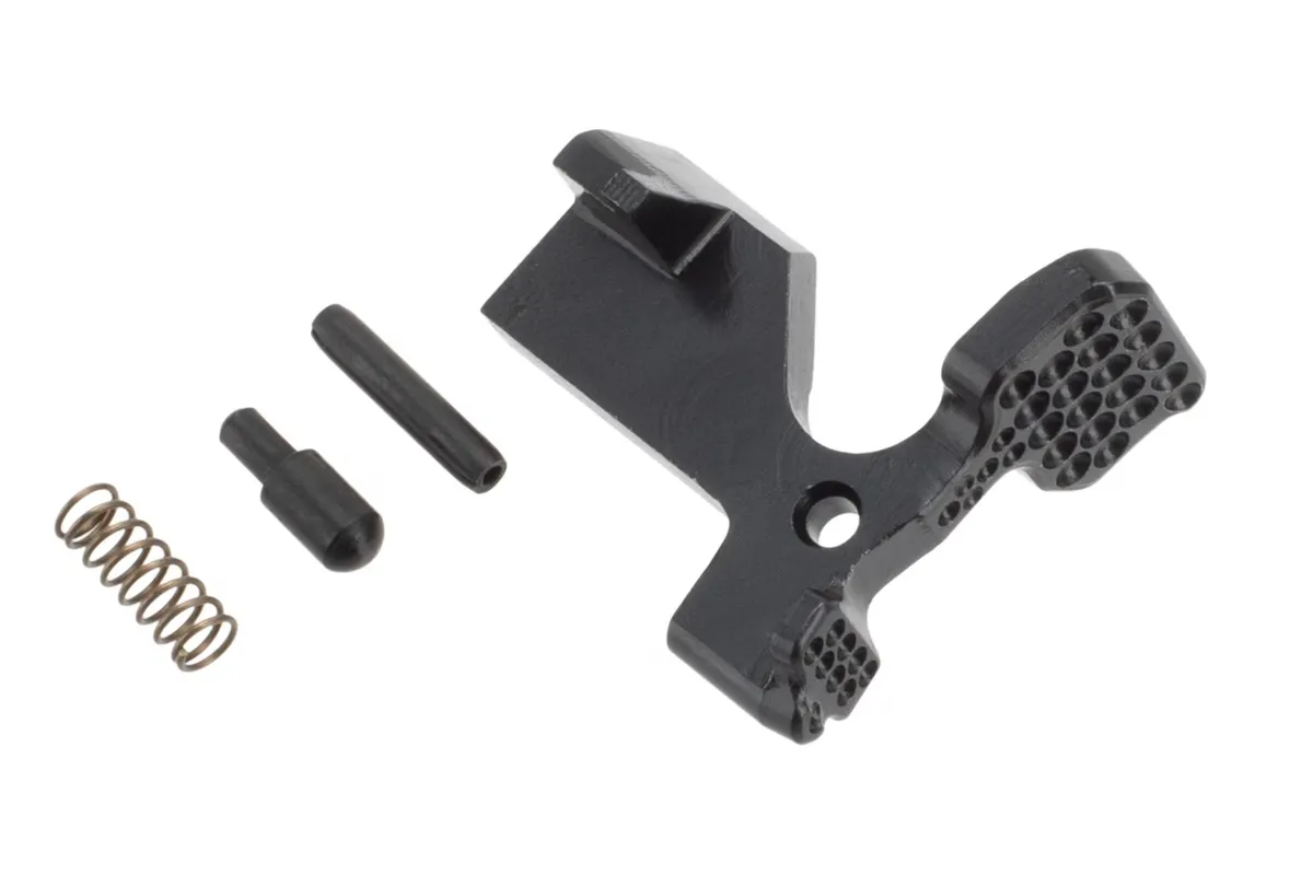 Forward Controls Design AR-15 Augmented Bolt Catch v4 - Dimpled - Rearward Biased - Bolt Catch for AR-15 - view 1