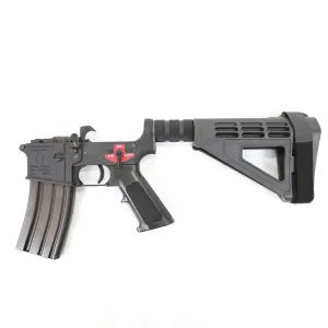 Franklin Armory BFSIII Equipped PISTOL Complete AR15 Lower Receiver - Black | Installed AR-ESSENTIALS Binary Trigger | SBM4 Brace - Lower Receiver for AR-15 - view 1
