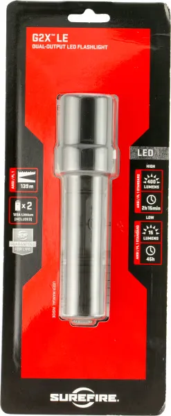 SureFire G2x Le Dual-Output Led Flashlight - Dual-Output Led Flashlight 600-Lum Aluminum/Polymer Black - Light, vista 1