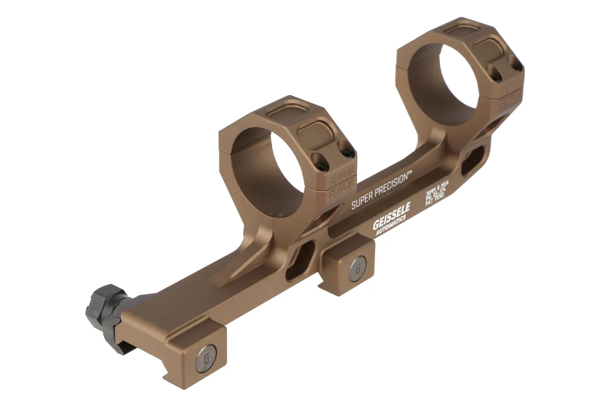 Geissele Automatics AR-15 Super Precision Hyper Extended 30mm Scope Mount - Desert Dirt - Optic Mount, vista 3