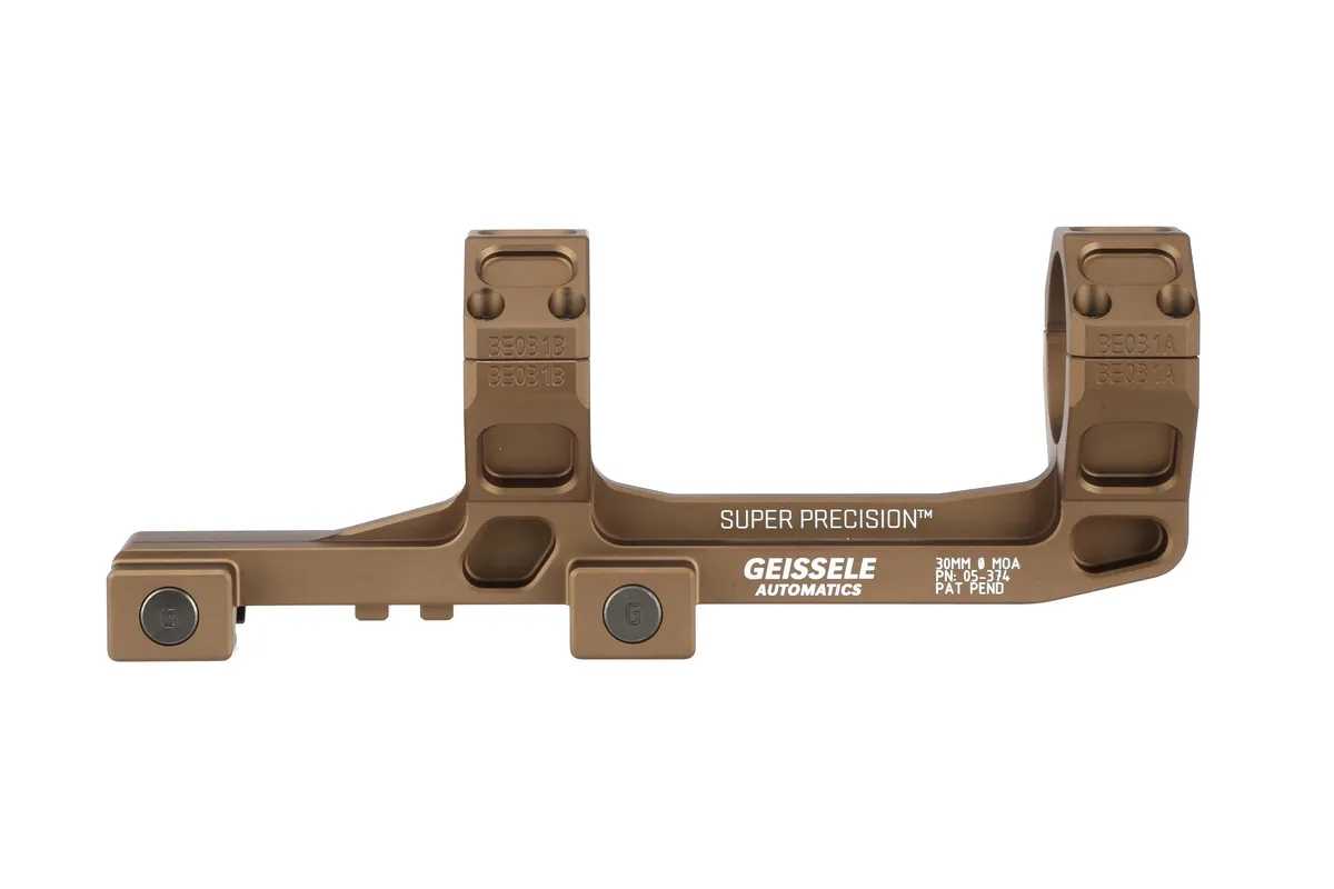 Geissele Automatics AR-15 Super Precision Hyper Extended 30mm Scope Mount - Desert Dirt - Optic Mount, vista 1